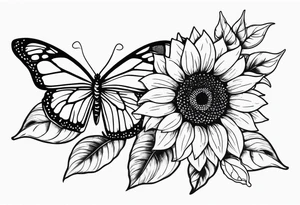 sunflowers with butterflies tattoo idea