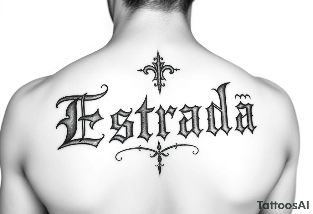 write estrada in Gothic letters tattoo idea