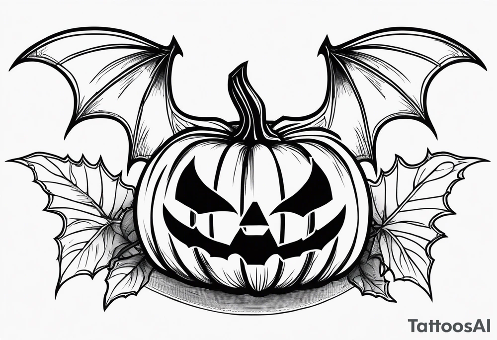 bats, pumpkin, Halloween tattoo idea