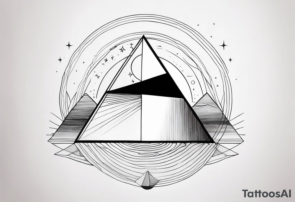 prism light similar to dark side of the moon cover tattoo idea