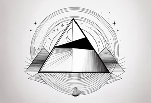 prism light similar to dark side of the moon cover tattoo idea