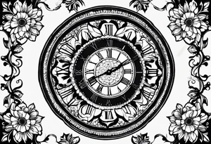 Aniya 6:51pm, Amari 4;57pm, Ameer 5:33am flower clocks teddybears tattoo idea