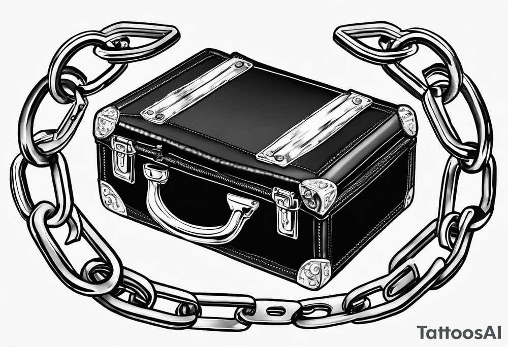 Travis Scott utopia briefcase and handcuffs tattoo idea