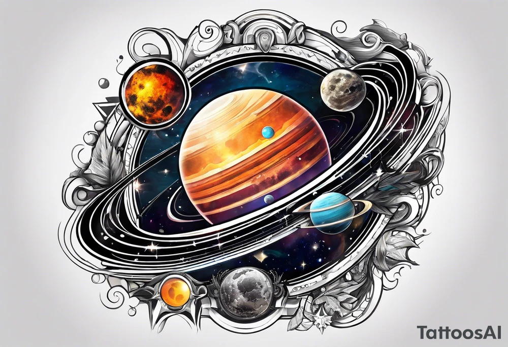 Man,solar, planet space tattoo idea