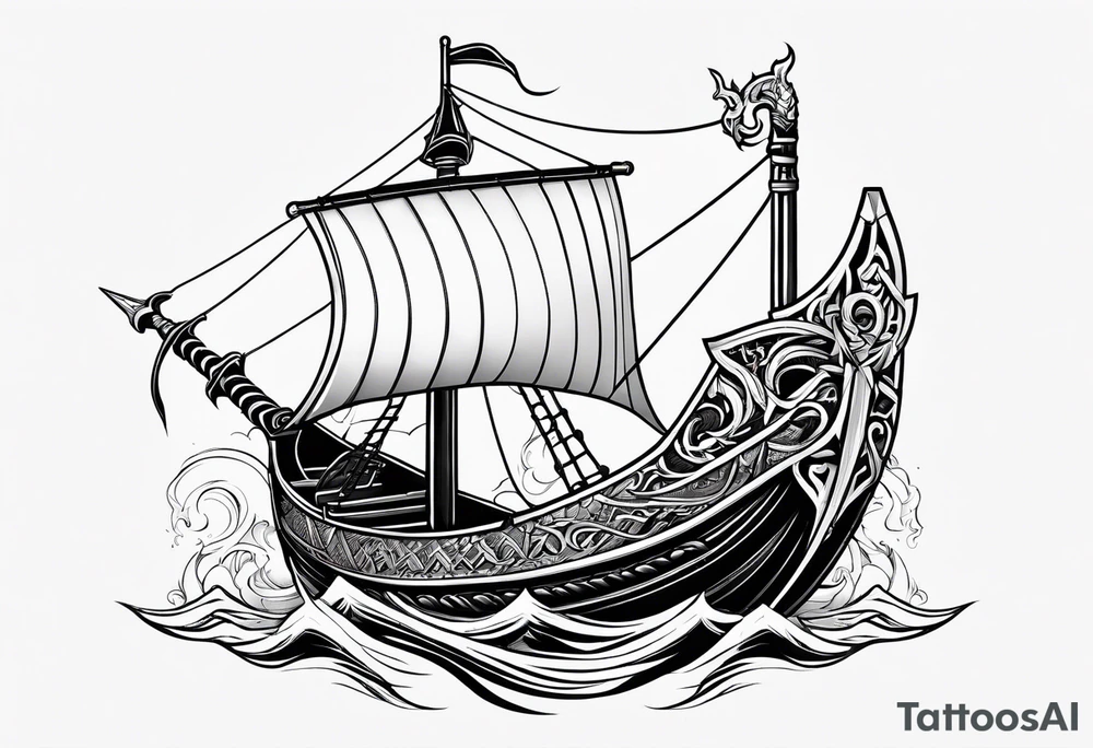 Valhalla viking boat dragon tattoo idea