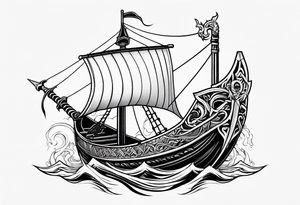 Valhalla viking boat dragon tattoo idea