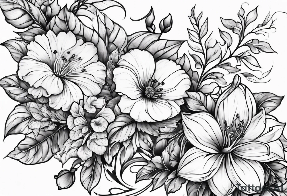 Flowers vines tattoo idea