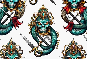 snake and dagger tattoo idea