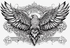 wings with the date September 28, 2005 in the center tattoo idea