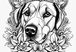 DOG AND Paw Print tattoo idea