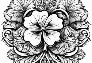 5 leaf clover tattoo idea