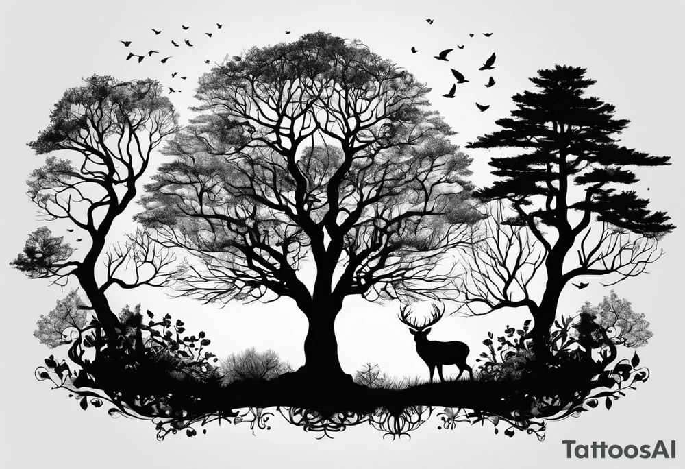 Bäume silhouette tattoo idea