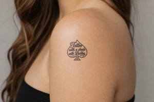 Tattoo with a shade with Bobby middle center inside the middle of the spade very super extremely traceable to trace onto notebook paper, very super extremely easy and simple traceable tracing black and white outlining outline coloring pages very super extremely traceable to trace onto notebook paper tattoo idea