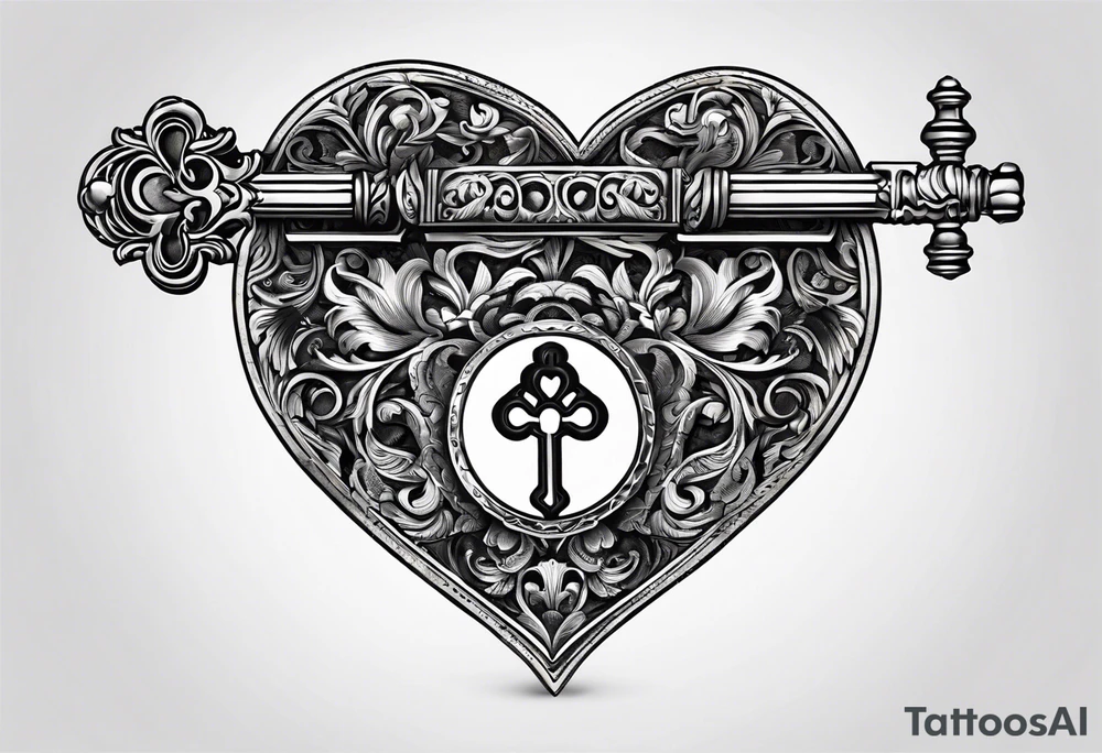 old antique heart shaped key with the 2016 on it. tattoo idea
