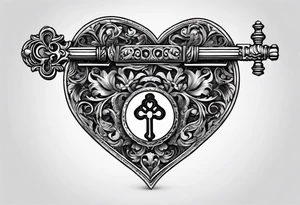 old antique heart shaped key with the 2016 on it. tattoo idea