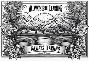 small book cover titled "always be learning" tattoo idea