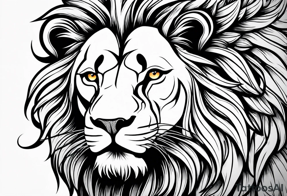 lion face tattoo idea