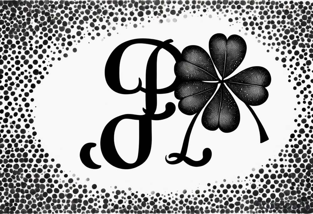 3 leaf clover with letters G T and JK in each leaf tattoo idea
