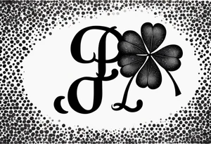 3 leaf clover with letters G T and JK in each leaf tattoo idea