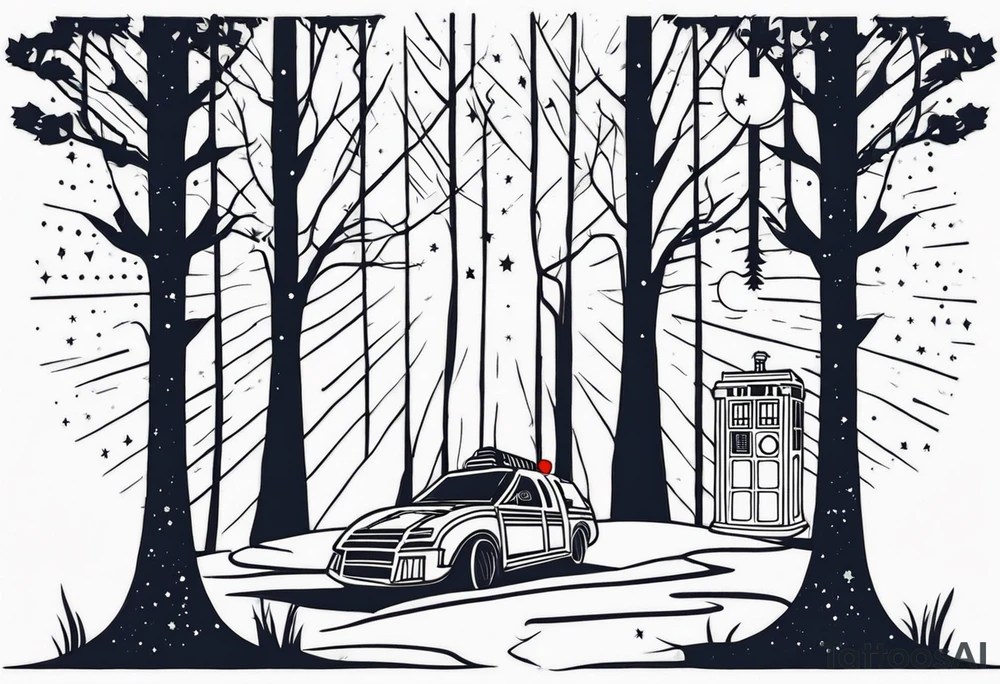 Tree with Star wars and a tardis tattoo idea