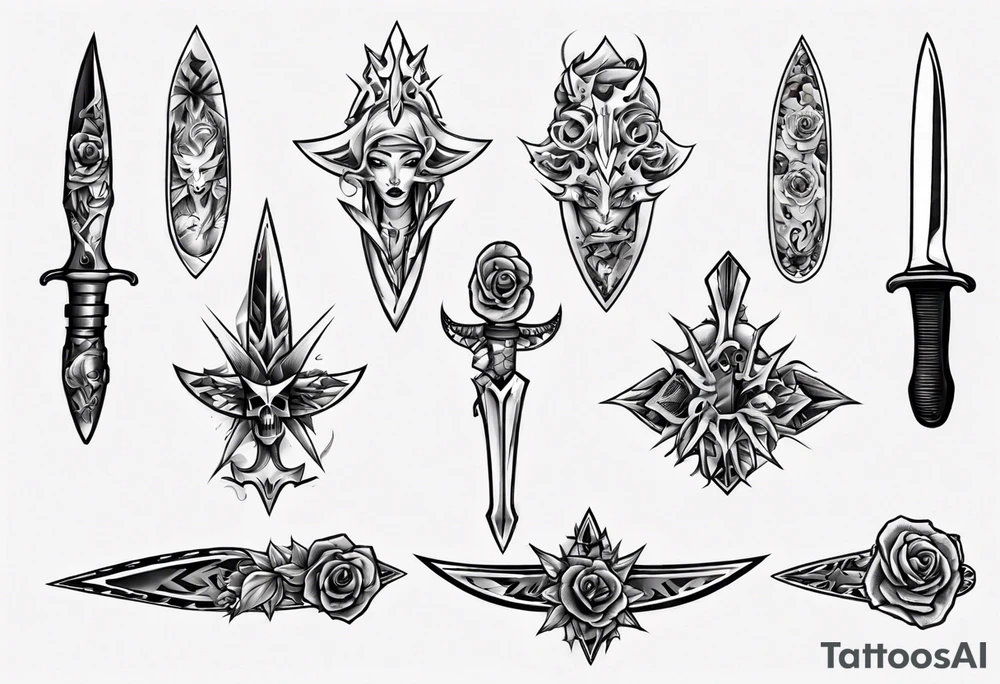 Stiletto knife tattoo idea