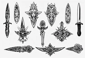 Stiletto knife tattoo idea