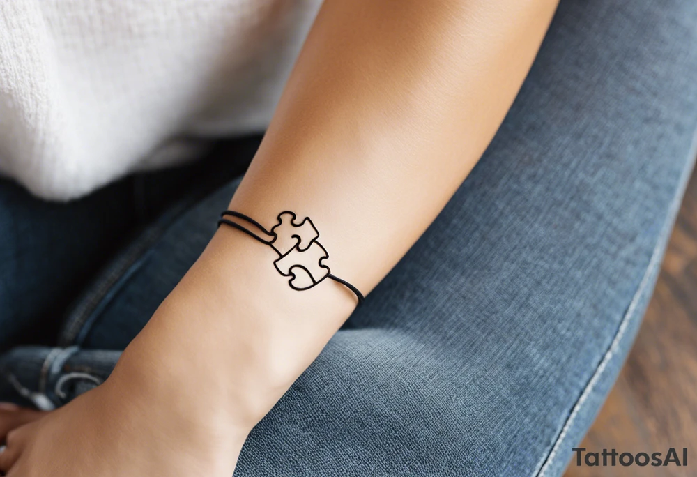 Puzzle Piece: A fine, clean outline with no shading, keeping the design light and elegant.
Handwritten Text: Beneath or slightly to the side of the puzzle piece, your sister’s words “to my favorite sister,” carefully preserving the integrity of her handwriting.
This will create a balanced, meaningful design that's simple yet full of emotion—perfect for a small ankle tattoo. tattoo idea