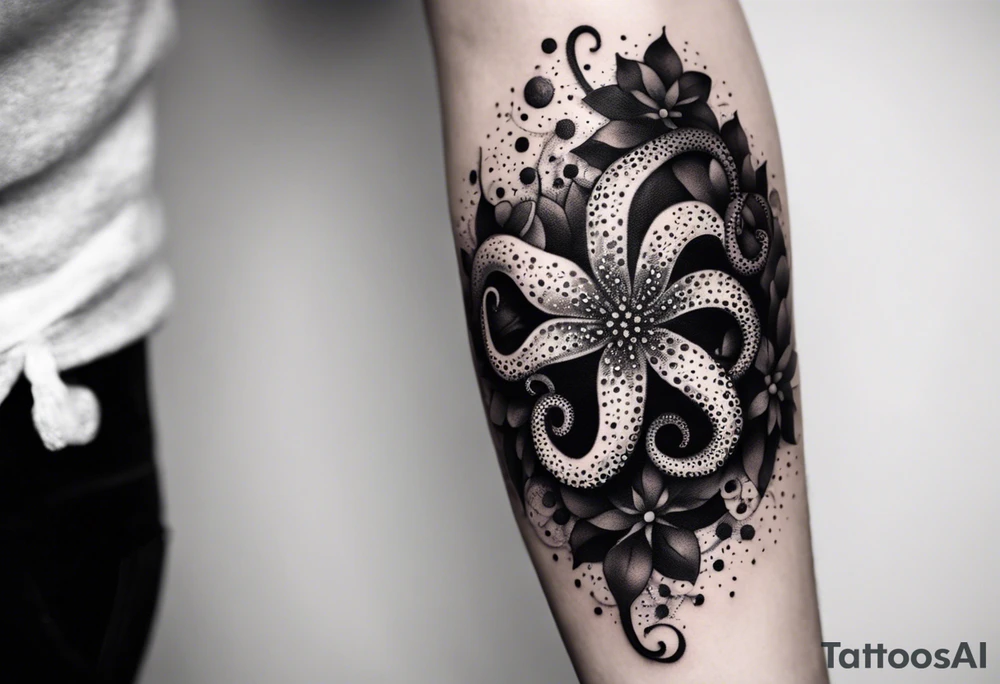 I am creating an arm piece that coonsists of octopus tentacles and floral all the way up tattoo idea