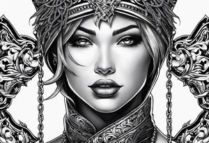 fallin angle with chains clouds lightening tattoo idea