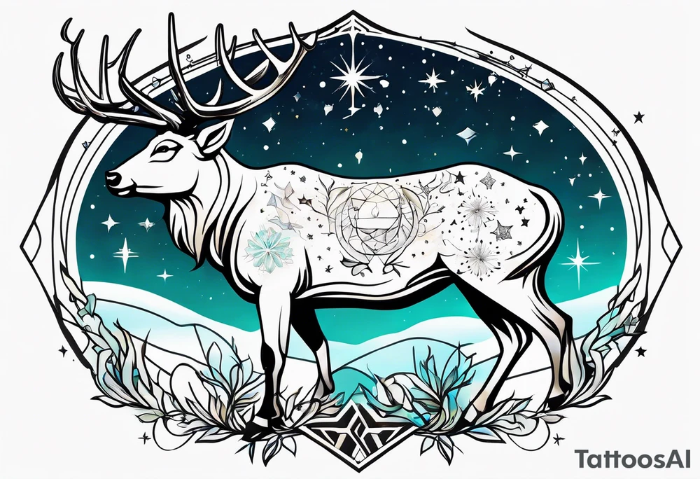 etoile constellation chevreuil tattoo idea