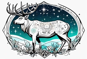 etoile constellation chevreuil tattoo idea