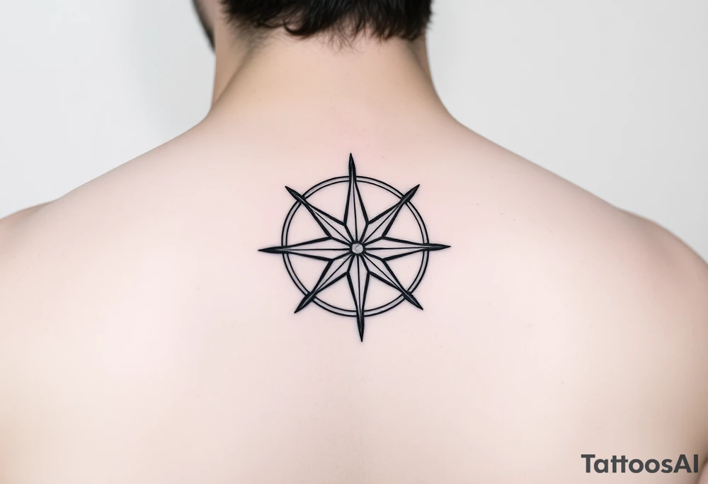 Double layered Compass rose tattoo idea