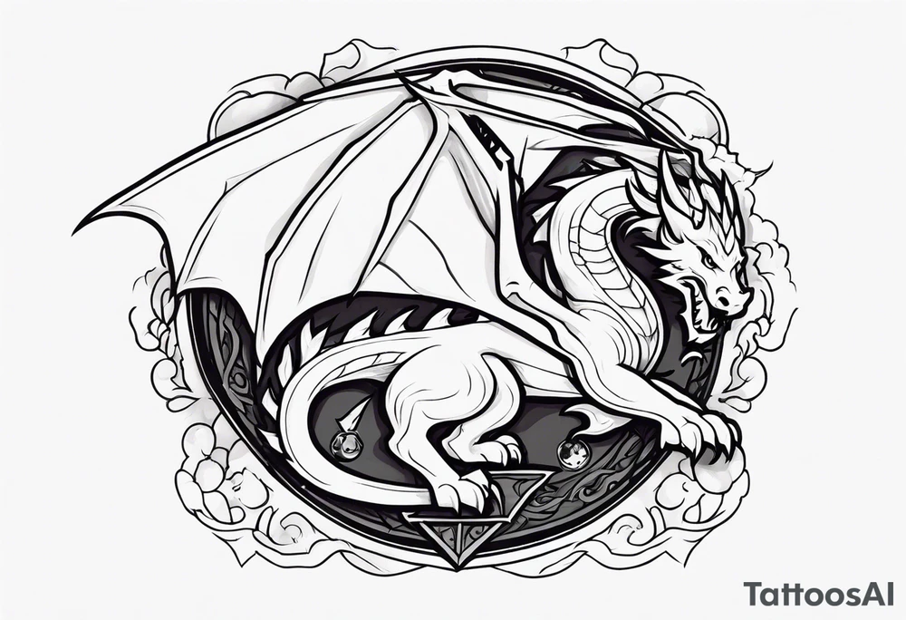 Dungeons and dragons white dragon tattoo idea