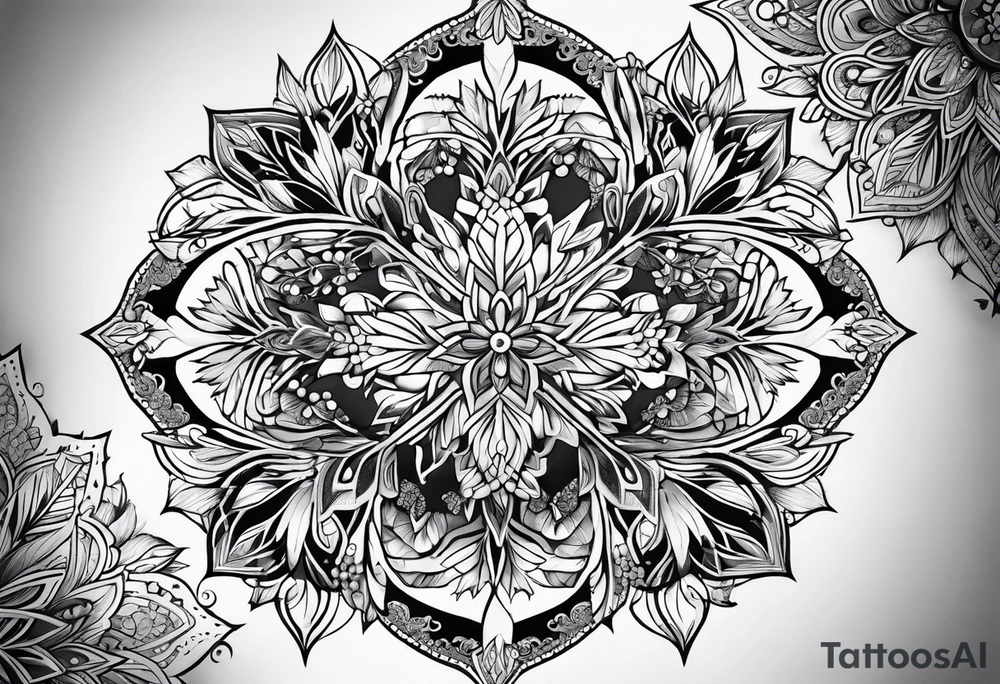 Snowflake mandala tattoo idea