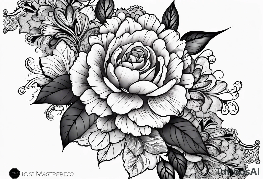 Flowers, lace tattoo idea