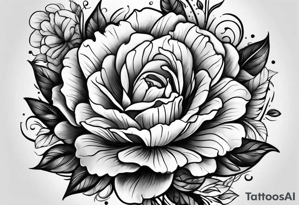 money flowers tattoo idea
