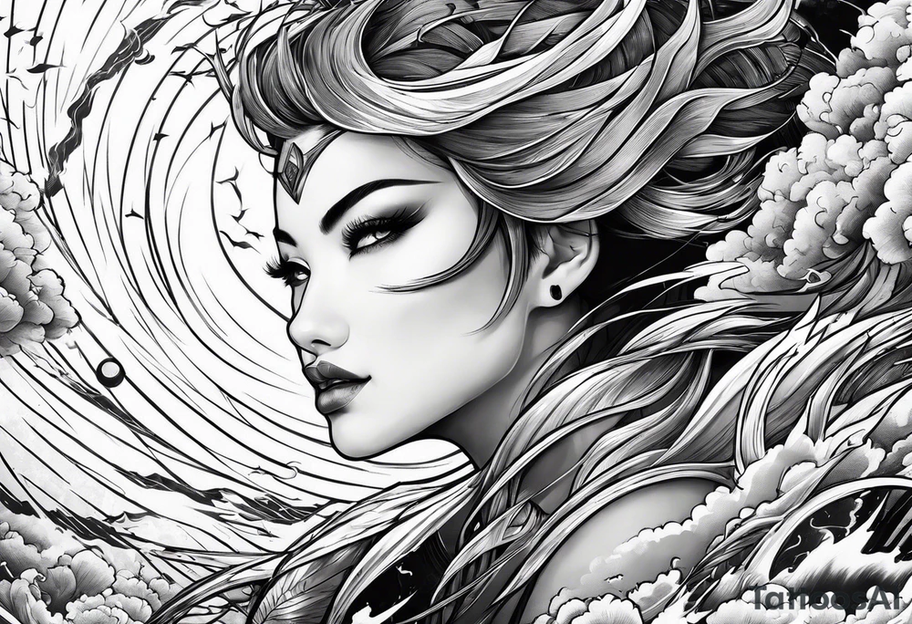 a lighting bolt storm tattoo idea
