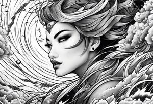 a lighting bolt storm tattoo idea