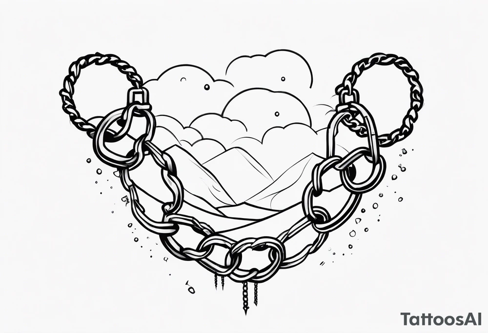 Broken chains tattoo idea