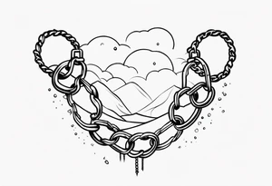 Broken chains tattoo idea