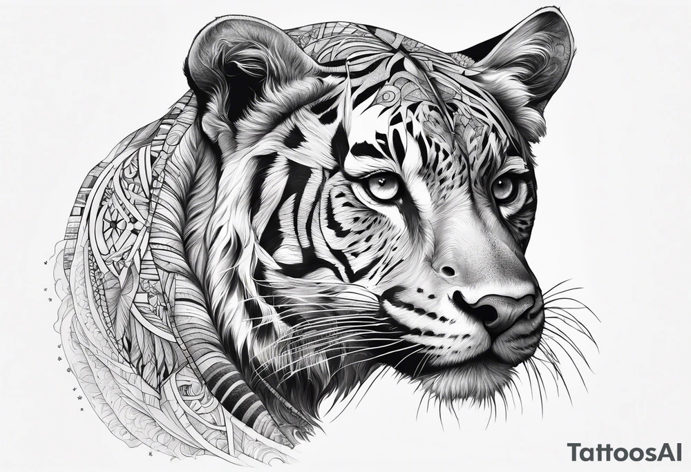 Animal cute , celestial, cross, tattoo idea