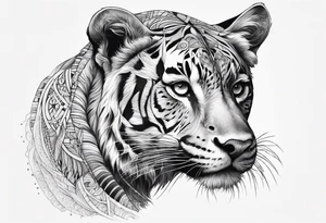 Animal cute , celestial, cross, tattoo idea