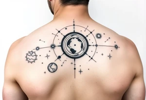 Solar system tattoo with constellations tattoo idea