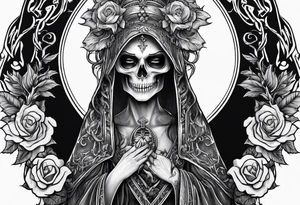 lady skeleton grim reaper satan tattoo idea