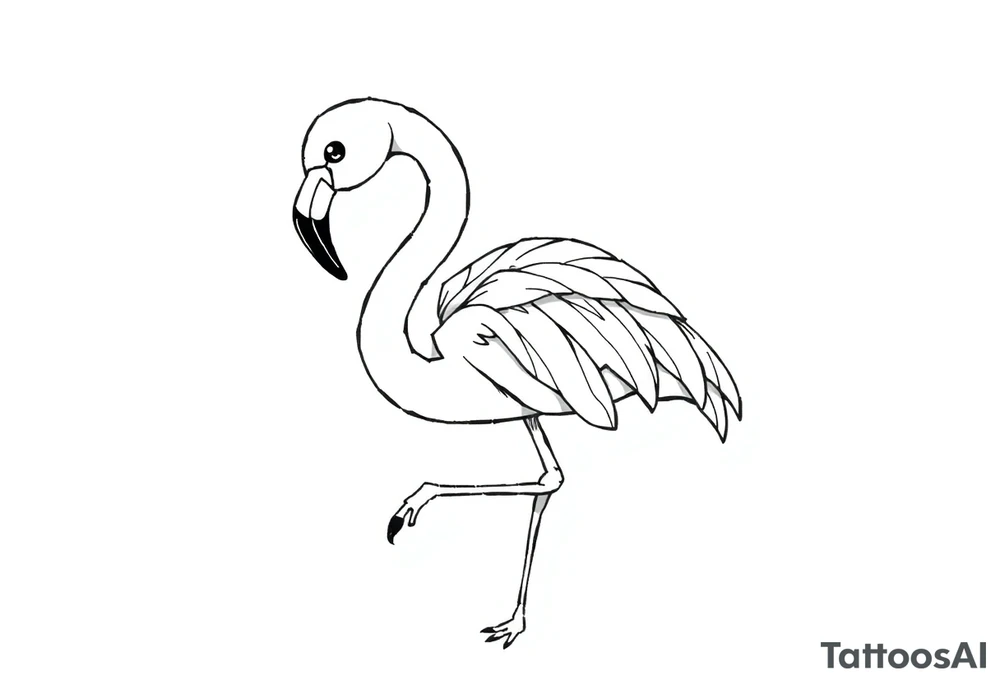 cute flamingo tattoo idea