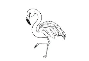 cute flamingo tattoo idea