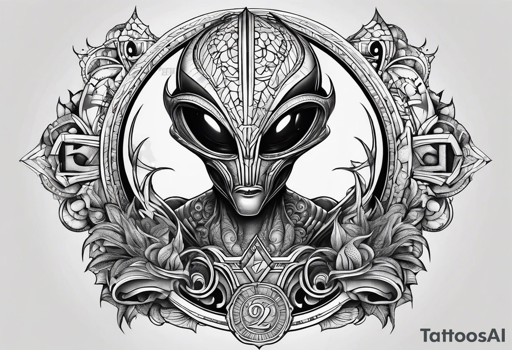 alien alphabet tattoo idea