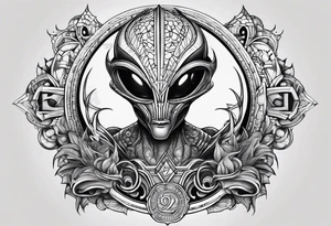 alien alphabet tattoo idea