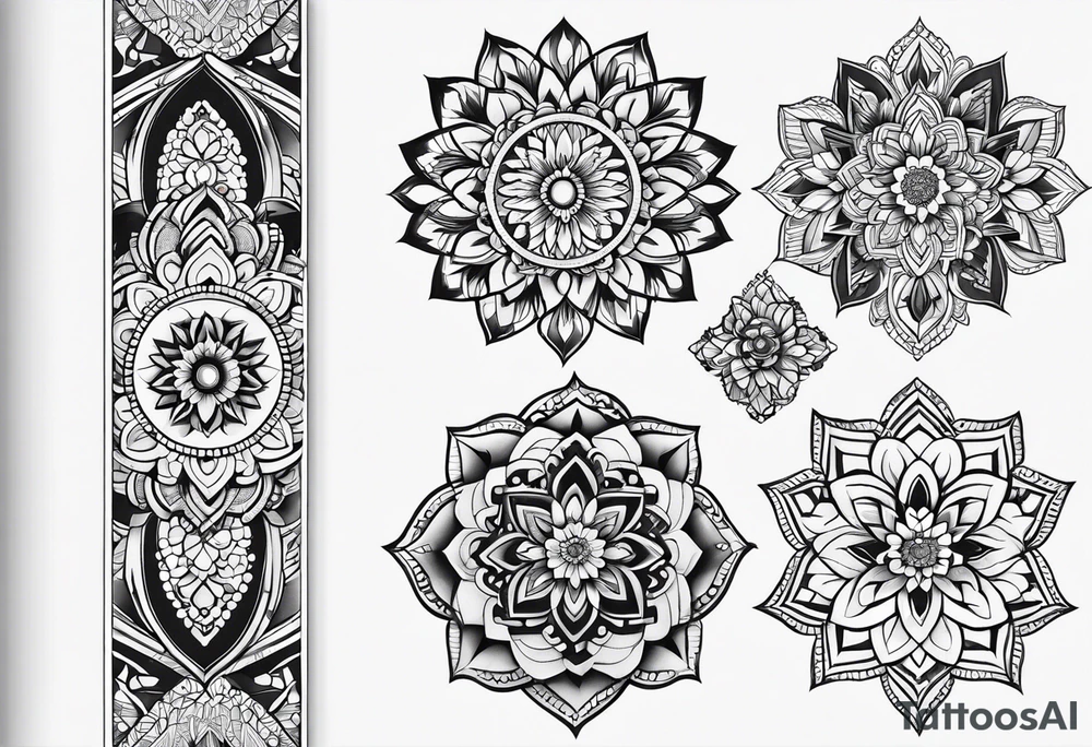 A mandala half sleeve tattoo idea