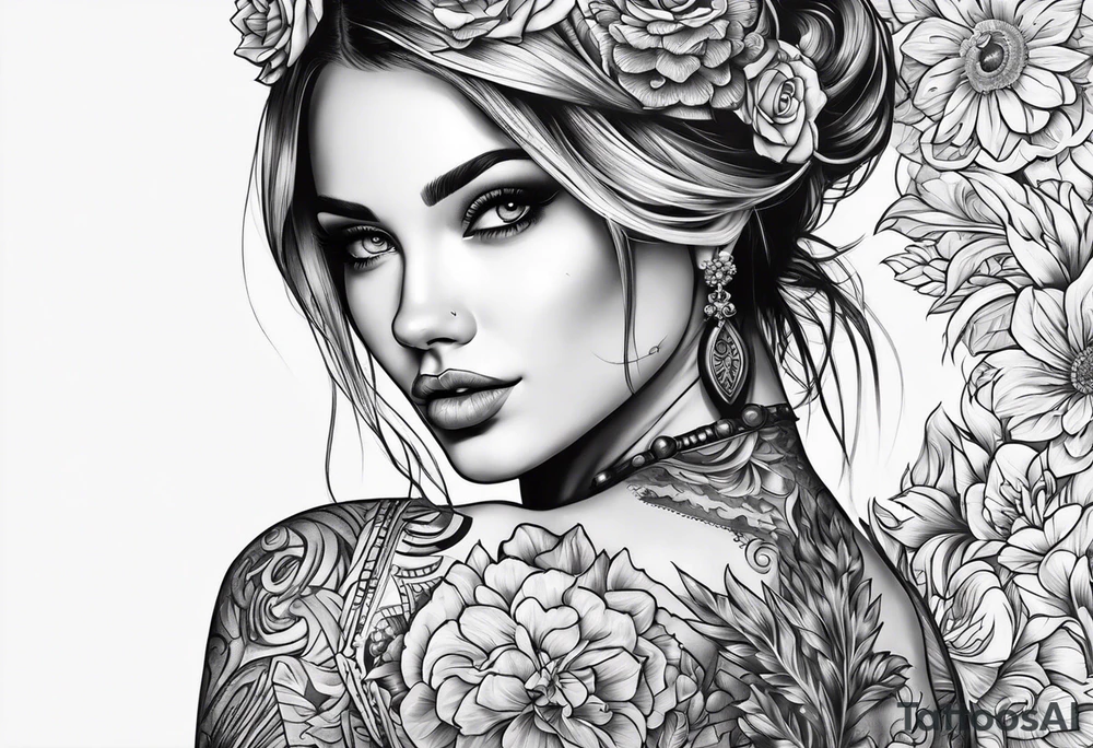 girl with tattoos tattoo idea